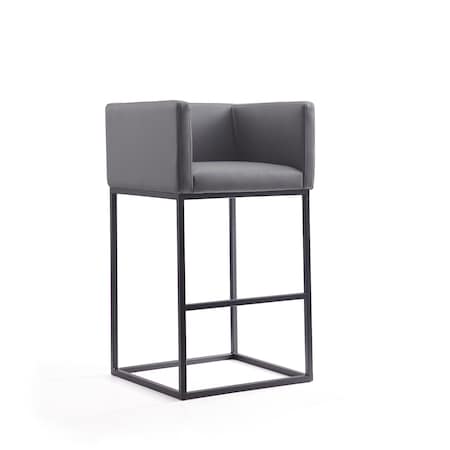 Manhattan Comfort Embassy Barstool in Grey and Black BS018-GY